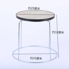 加粗钢筋凳子餐厅创意铁凳木板圆凳子金属凳大排档凳子