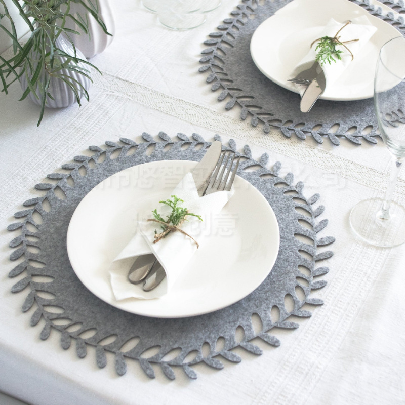 Nordic non -woven cushion cushion creative anti -skid cushion dining table decorative ornaments, felt wool insulation anti -sliding pads