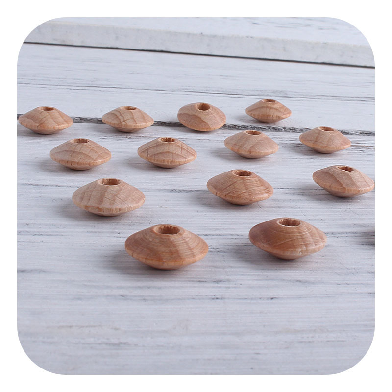 13mm Beech espaciador Ábaco placa bebé DIY chupete cadena teether pulsera palo accesorios de la joyería