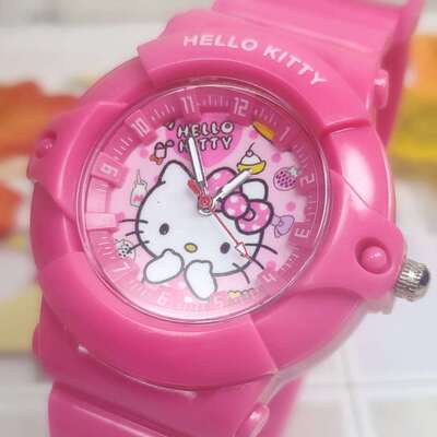 hellokitty潮流时尚卡通手表KT猫儿童胶带凯蒂猫女生手表工厂批发