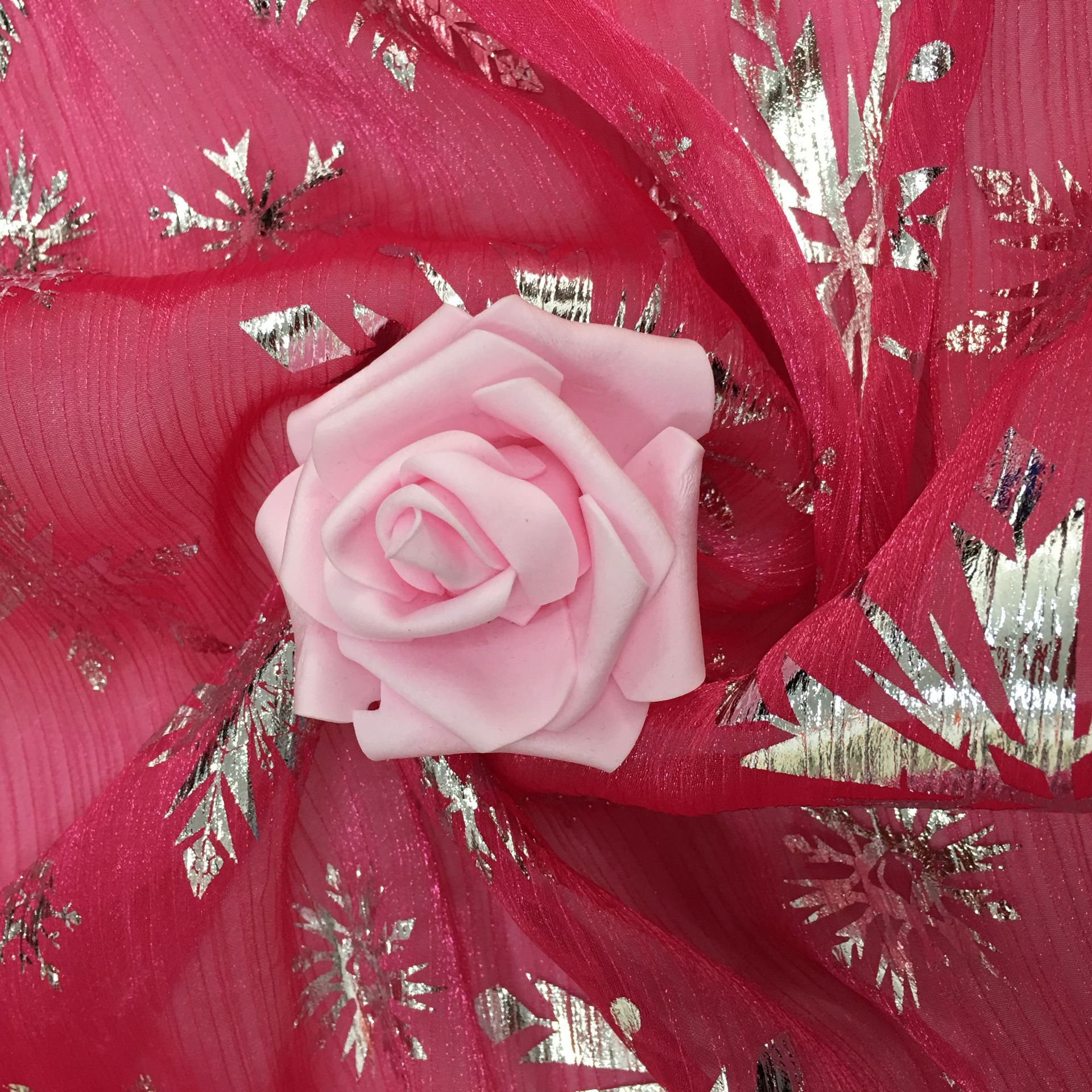 2021新款上市 绉纱 绉纱星空 服装女装面料  星星图案 多色可选