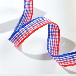 Yao Ming Plaid cinta hecha a mano DIY cinta regalo material de embalaje 2,5 cm Plaid banda accesorios para el cabello material decorativo