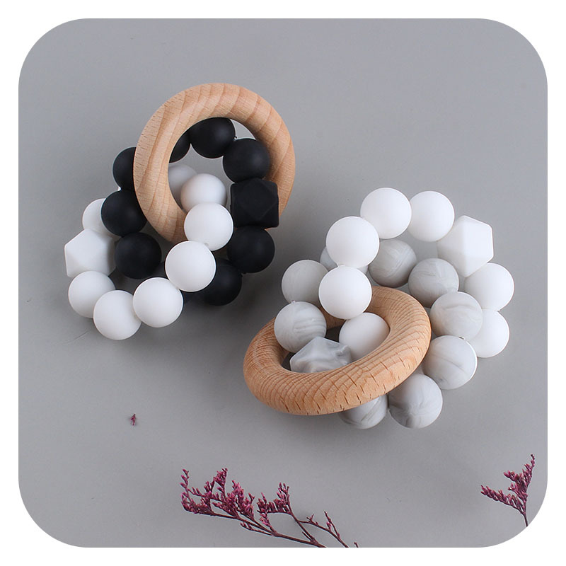 Bebé creativo Beech anillo de juguete teether nuevo octogonal silicona teether pulsera bebé entrenamiento teether palo