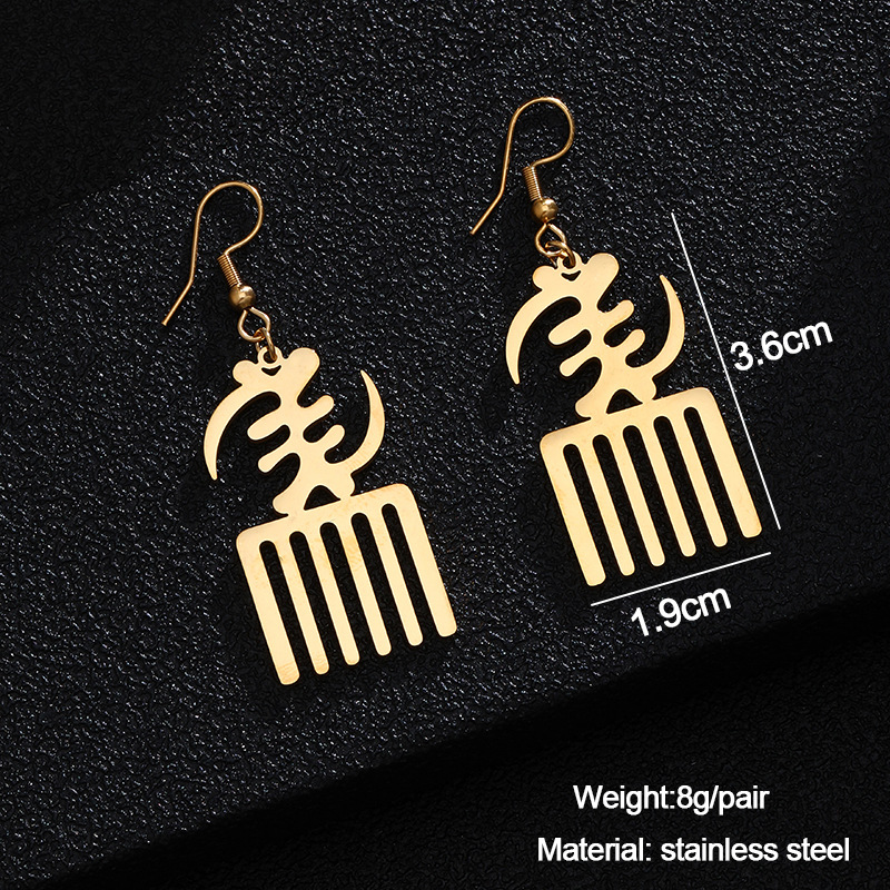 Fashion New Geometric Pendant Hollowed-out Stainless Steel Earrings display picture 1