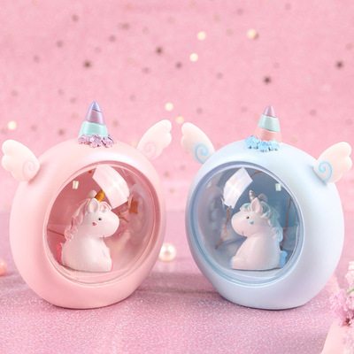 七夕情人节生日礼物款独角兽星星灯看书小夜灯少女心礼品树脂摆件|ms