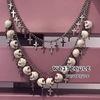 White silver chain, necklace, punk style, European style