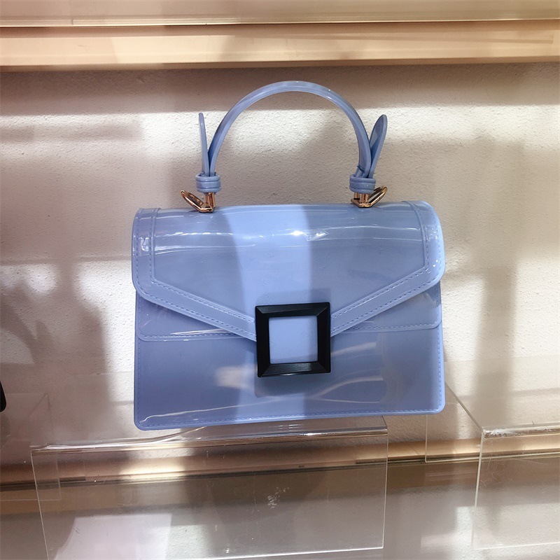Clearance jelly bag, transparent pvc women's bag, gradient color small square bag, handbag, single-shoulder crossbody women's bag in stock undefined