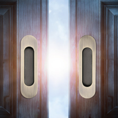 Black embedded integrated handle hidden door sliding door wooden door sliding door bronze invisible hidden installation