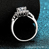 Wedding ring, silver 925 sample, 1 carat, 925 sample silver, platinum 950 sample