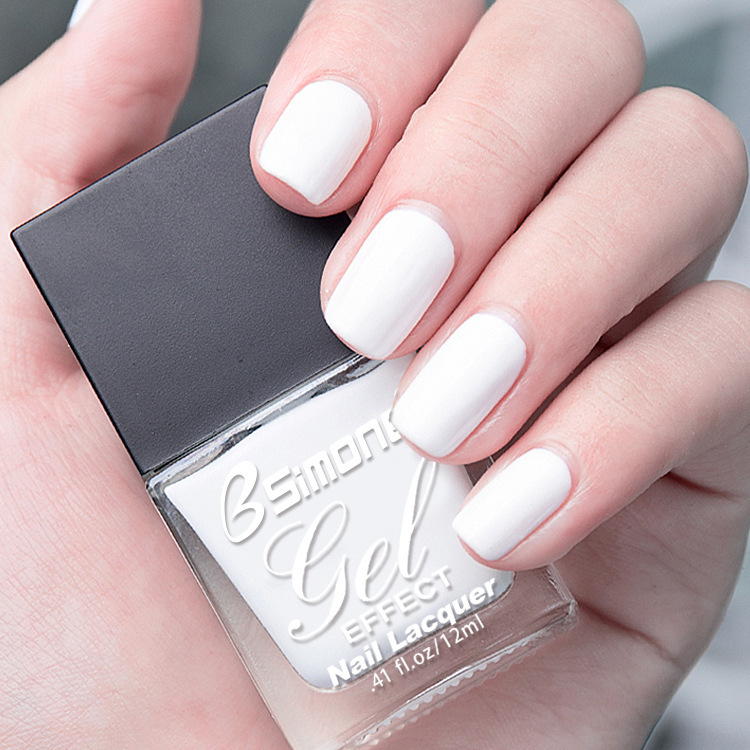 无味环保持久健康指甲油黑白酒红墨绿车厘子闪粉透明封层一件代发|ms