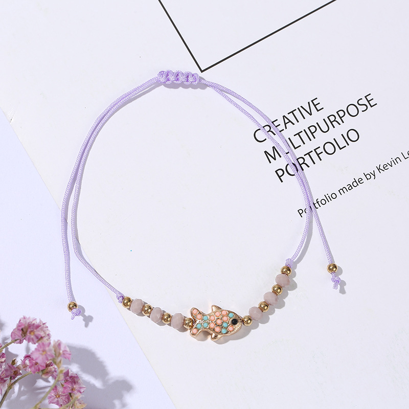 Daily Occasion Fashion Fish Artificial Crystal Alloy Rope Knitting Women's Bracelets