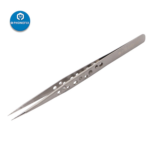High-precision stainless steel tweezers, elbow tip with heat dissipation hole, mobile phone repair tool, screw clamping tweezers