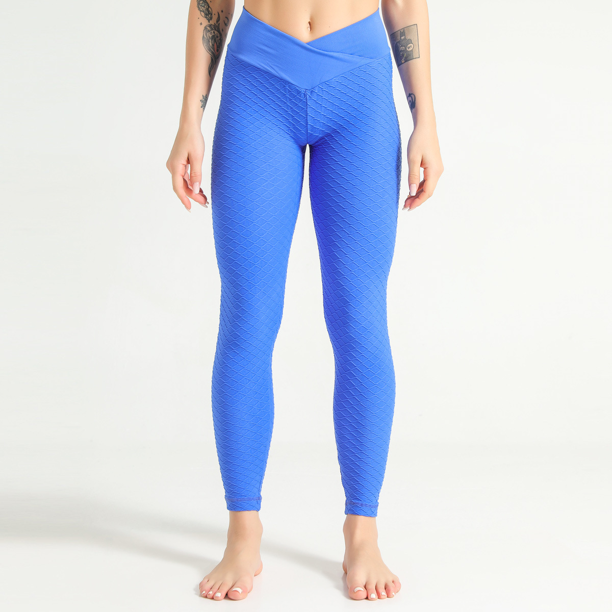 High-Waist Hip-Lifting Stretch Tight Seamless Knitted Jacquard Yoga Pants NSLX12866