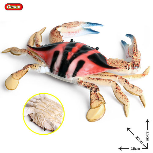 Children's solid simulation marine animal model crab safflower crab king crab swimming crab plastic toy ornaments
