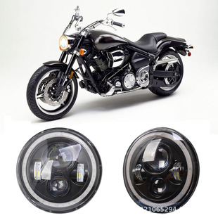 7 inch Wrangler headlight LED far and near light belt Angel eye Harley motorcycle headlight modification