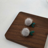 Brand silver needle, earrings, Korean style, silver 925 sample, plush