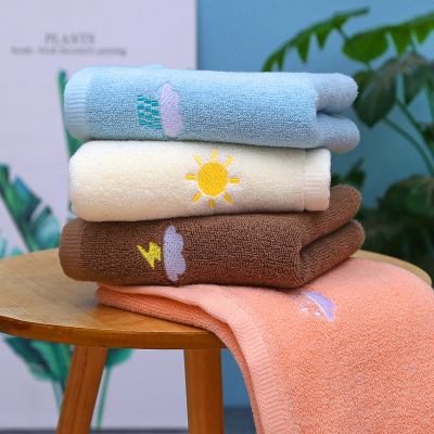 Cyber red ins pure cotton towel originality Embroidery Weather Like a breath of fresh air Face Towel Washcloth gift household