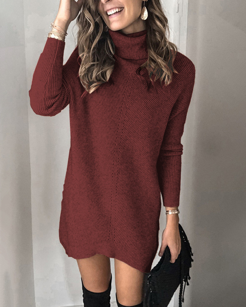Fall Knitwear Two Collared Hollow Out Cutout Out Pullover Dress Sweater 13 Fall Knitwear Two Collared Hollow Out Cutout Out Pullover Dress Sweater