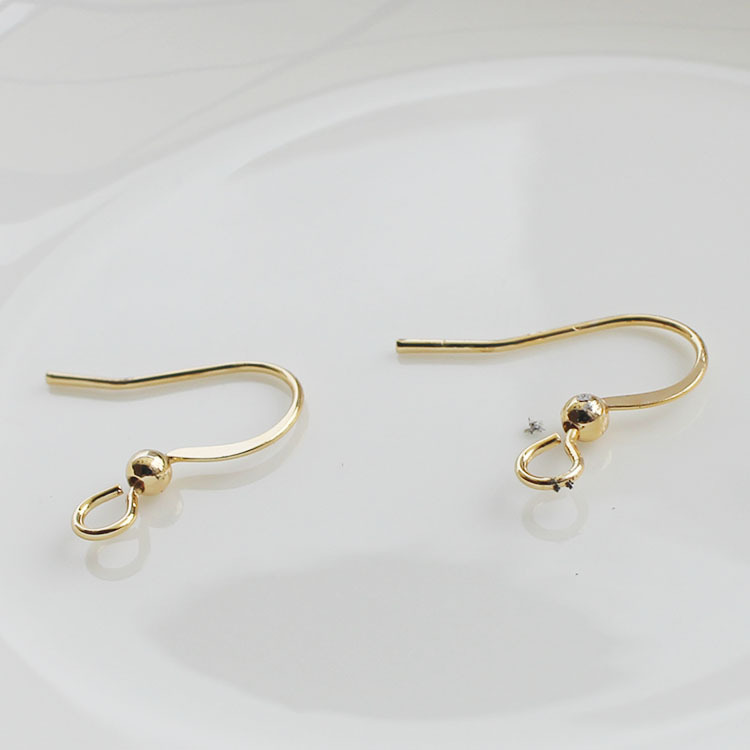 14K package golden hook handmade DIY ear junction accessories anti-allergy ear hook foundation jewelry material