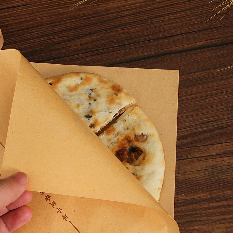 Jinyun Roasted Pancake Paper Bags with Preserved Plums, Oil-Proof Cowhide-Laminated Paper Bags, 100-Piece Packaging Bags with Two Open Ends