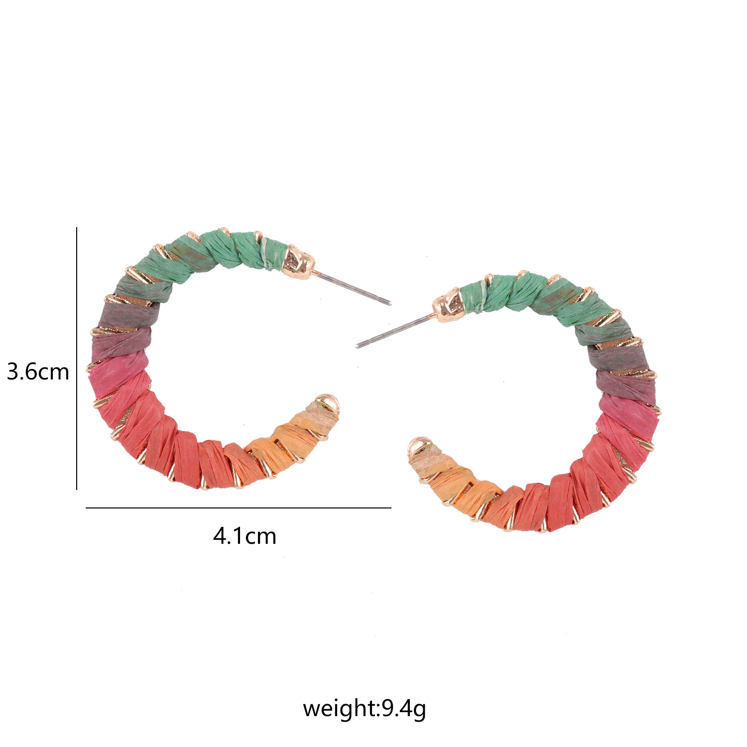 Legierung C-förmige Mode Halbkreis Ohrringe display picture 1