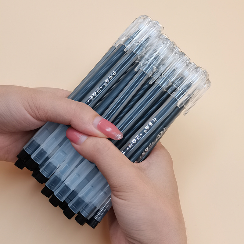大容量三角巨能写一体正姿中性笔针管碳素笔学生办公签字笔耐写