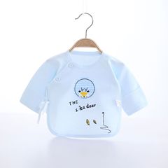 2022 Four Seasons Baby Cotton Boneless Monk Clothes Baby Shoulder Buckle Half Back Clothes Newborn Lace-up Round Neck Underwear