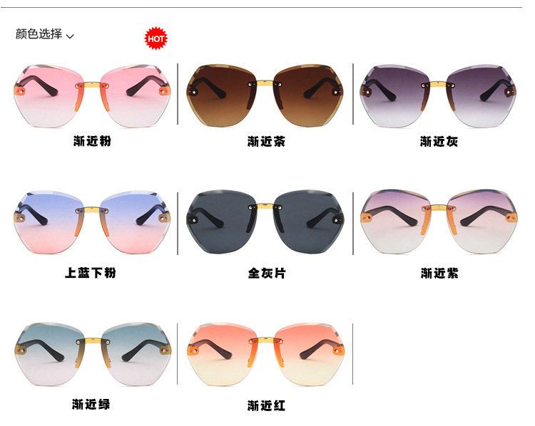 Neue Rahmenlose Polygonale Kinder Sonnenbrille Mit Geschnittenen Kanten Unregelmäßig 2020 Neue Modische Bunte Sonnenbrille Für Jungen Und Mädchen display picture 11
