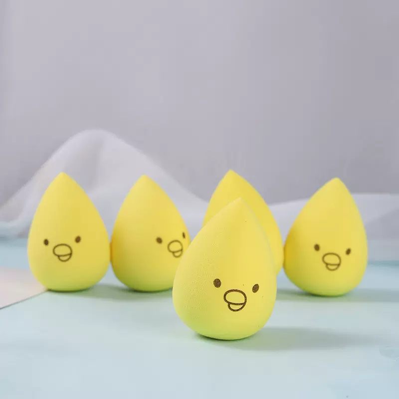 黄色水滴状鸭子美妆蛋 美妆蛋袋装多款式粉扑 批发定制