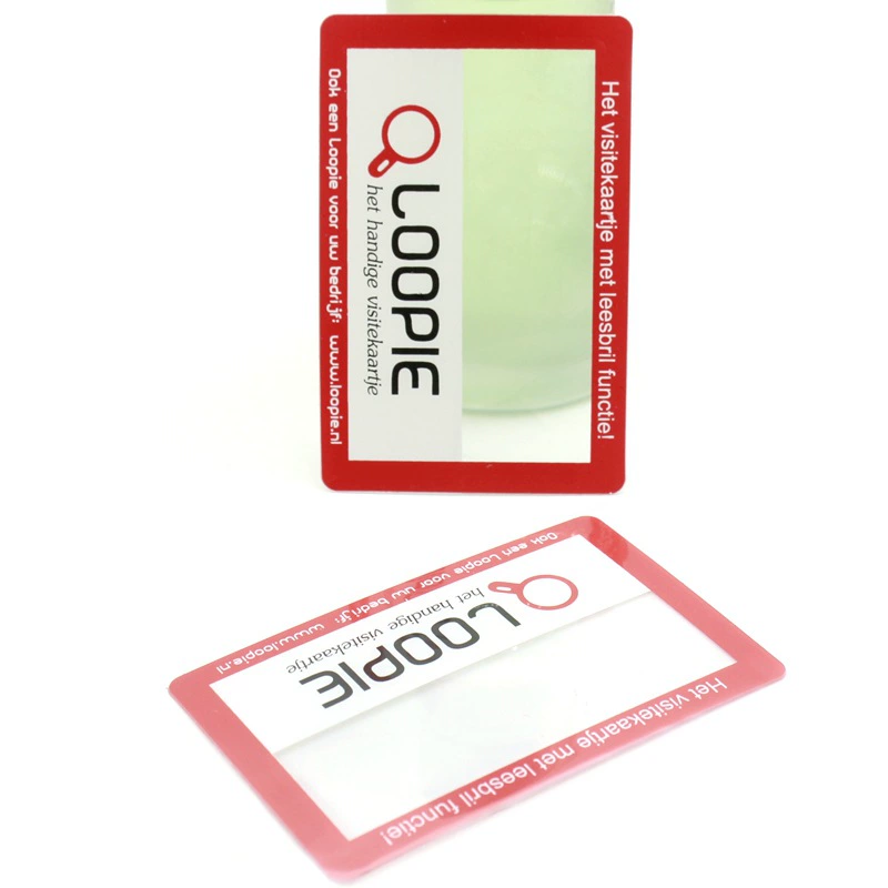 Креативная реклама увеличительные линзы 0,45 мм толстые отпечатки пальцев увеличительное стекло визитная карточка многоцветная печать ПВХ увеличительное стекло