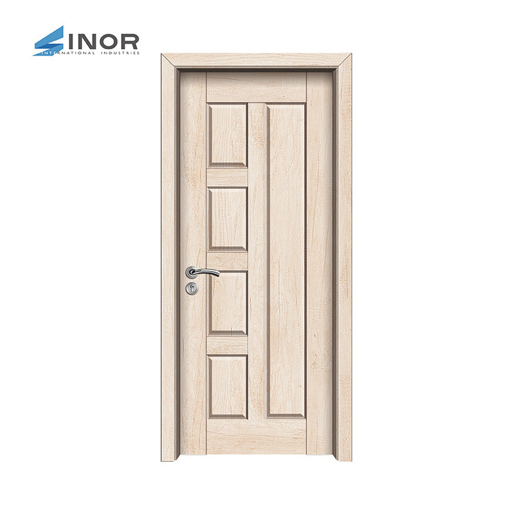 Fábrica al por mayor de madera maciza compuesta de carbono puerta de cristal puerta de la habitación puerta del dormitorio a prueba de agua puerta interior conjunto completo Puerta sin pintura
