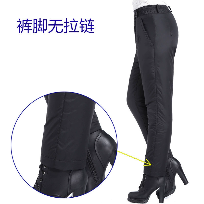 Пуховики для мужчин и женщин среднего и пожилого возраста, верхняя одежда в том же стиле, повседневные общественные утолщенные теплые свободные пуховые брюки больших размеров, модные