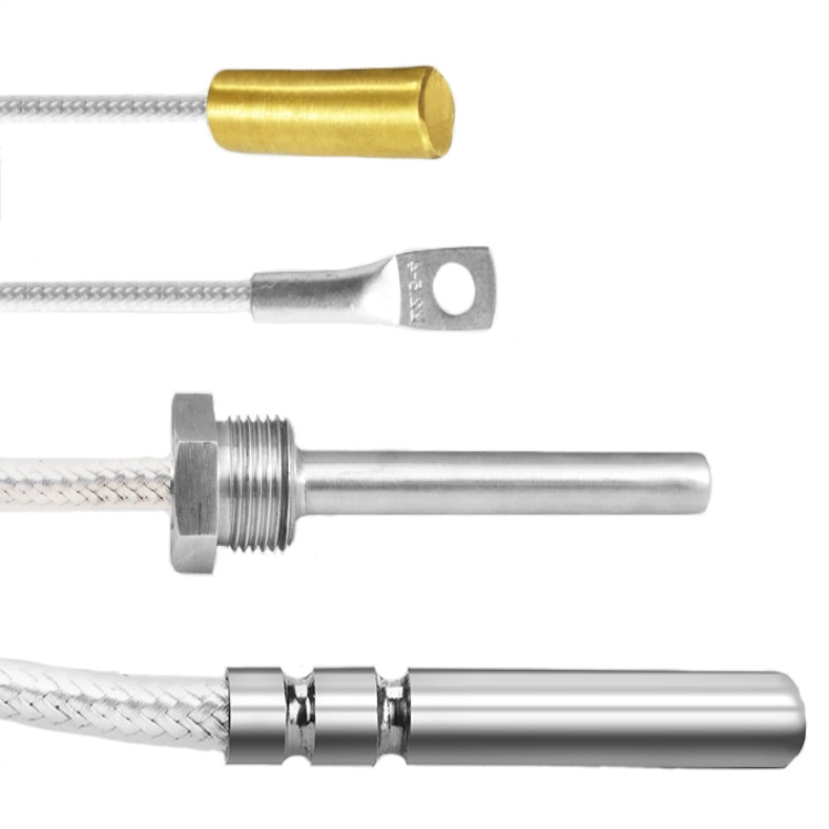 铁氟龙硅胶线缆式pt100k偶pt1000温度小探头小探针温度传感器