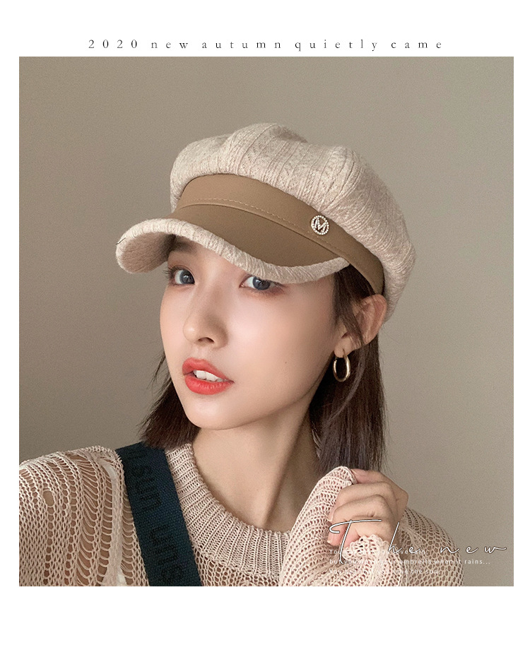 Women's Retro Simple Style British Style Color Block Curved Eaves Beret Hat display picture 1