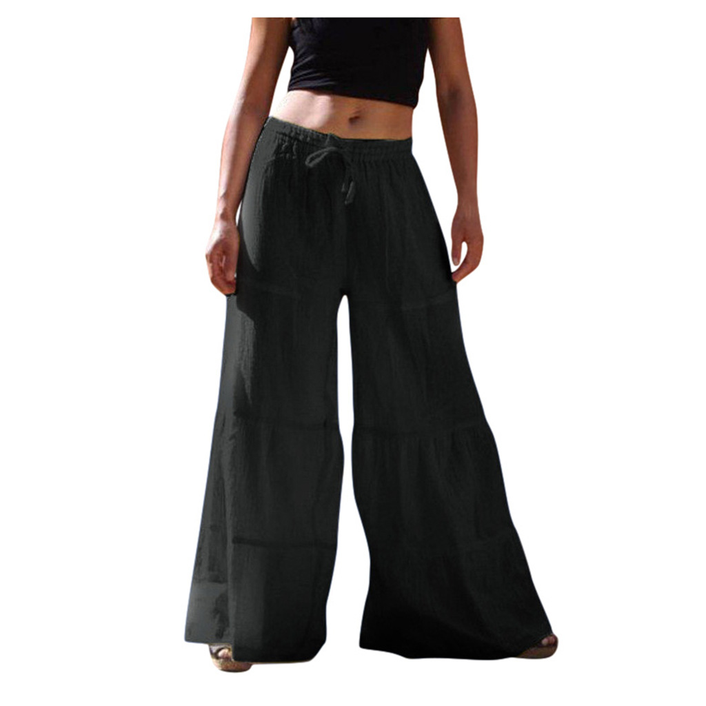 Women's Daily Simple Style Solid Color Full Length Washed Casual Pants Wide Leg Pants display picture 14