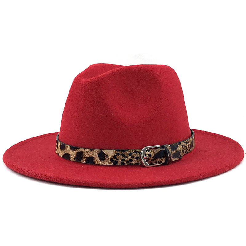 Moda Cinturón De Leopardo Sombrero De Jazz De Lana Al Por Mayor Nihaojewelry display picture 10