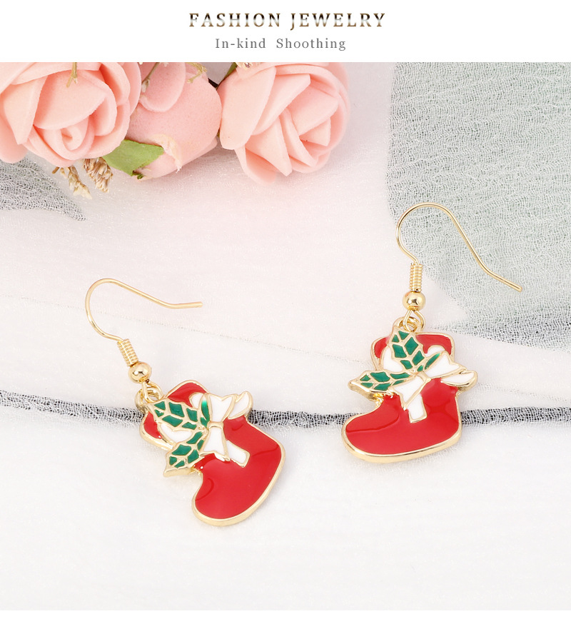 Wholesale Christmas Series Fashion Alloy Drip Boots Earrings For Women display picture 7