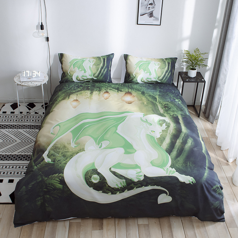 3d数码印花大版恐龙ebay亚马逊wish欧美热销床上用品被套三四件套