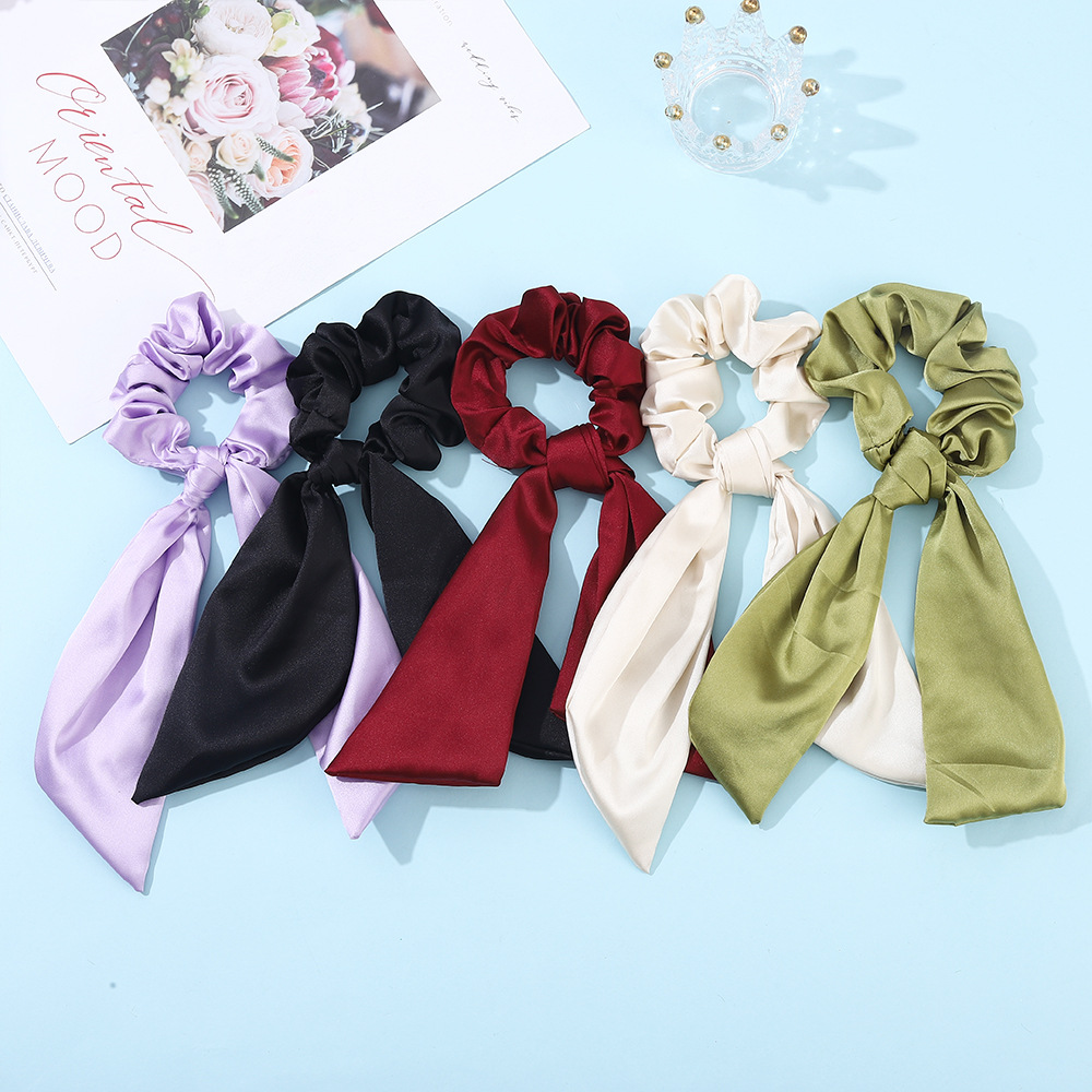 Satin Solid Color Hair Scrunchies display picture 1