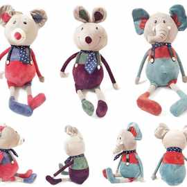 新款毛绒玩具 领带大象先生/兔子先生/老鼠先生毛绒公仔(3款混装)