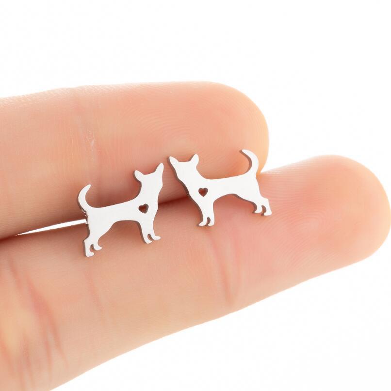 1 Pair Cute Animal Titanium Steel Plating Ear Studs display picture 6