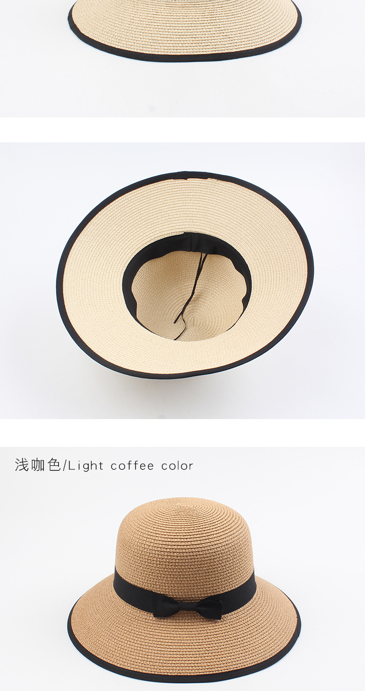 سيدة قبعة القش ، قبعات الشمس الصيفية الجديدة ، النسخة الكورية من الأقواس البسيطة وغير الرسمية ، قبعة الصياد المظلة display picture 6