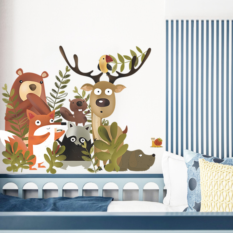 Cartoon Hand-painted Jungle Animal Wall Stickers display picture 4