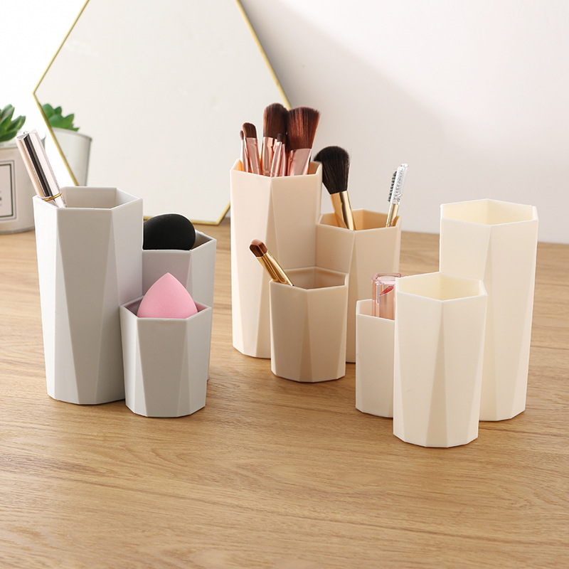 Simple makeup brush holder, brush bucket, pen holder, storage box, eyebrow cosmetic organizer, brush and tool holder, makeup brush bucket