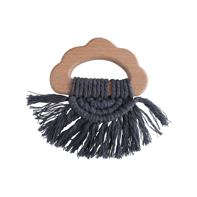 Bricolaje bebé creativo haya nube mordedor pulsera tejida a mano de algodón cuerda de juguete bebé dientes de molienda palo