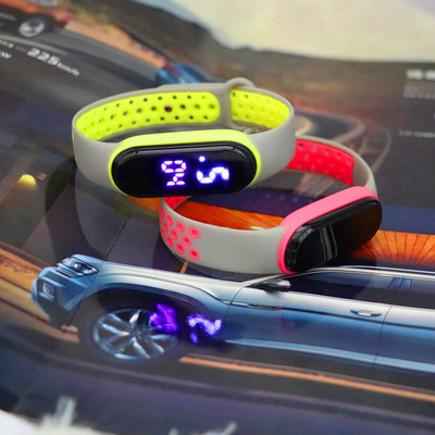 new pattern Simplicity fashion Double color Watch strap M4LED Spreadsheet student lovers waterproof motion Coloured lights led watch