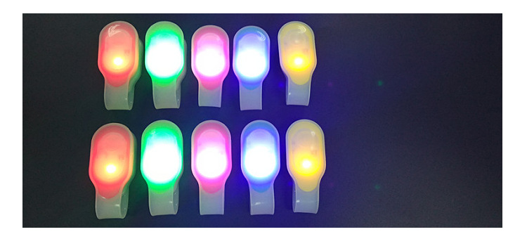 厂家直供 LED发光硅胶磁铁灯夹子灯 户外运动发光磁吸骑行警示灯