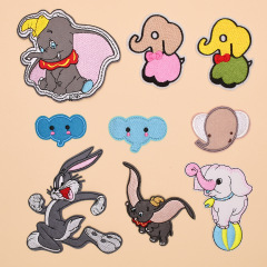 廠家直銷卡通小飛象刺繡布貼 兒童輔料 破洞補丁貼 服裝配飾布貼