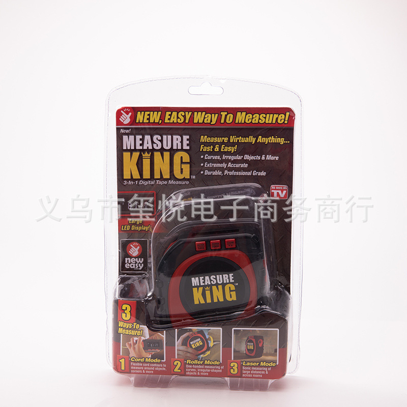 激光测量尺 LED数字显示屏TV三合一卷尺 Measure King 3-in-1