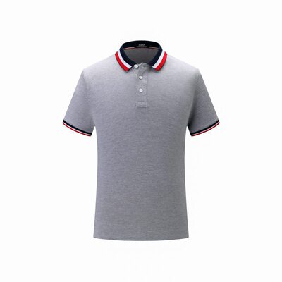 2021现货polo衫高品质灰色休闲日常短袖拼色夏季普通棉宽松型t恤|ms